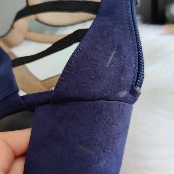 Nine West Giveback Blue and Black Block Heeled Sandal - Picture 6 of 7